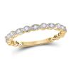 Image 1 : Womens Round Diamond Stackable Band Ring 1/8 Cttw 14kt Yellow Gold - REF-15Y9N