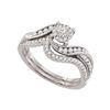 Image 1 : Princess Diamond Bridal Wedding Ring Band Set 1/2 Cttw 14kt White Gold - REF-55M9H