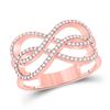 Image 1 : Womens Round Diamond Double Infinity Ring 1/3 Cttw 10kt Rose Gold - REF-27N9F