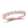 Image 1 : Womens Round Diamond Stackable Band Ring 1/6 Cttw 10kt Rose Gold - REF-13K9Y