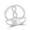 Image 1 : Womens Round Diamond Negative Space Infinity Ring 1/4 Cttw 10kt White Gold - REF-21K5Y