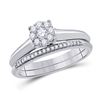 Image 1 : Round Diamond Bridal Wedding Ring Band Set 1/3 Cttw 10k White Gold - REF-31K9Y