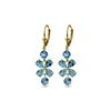 Image 1 : Genuine 5.32 ctw Blue Topaz Earrings 14KT Yellow Gold - REF-50X3M