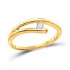 Image 1 : Womens Round Diamond Solitaire Promise Ring 1/10 Cttw 14kt Yellow Gold - REF-16X5A
