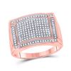 Image 1 : Mens Round Diamond Cluster Ring 1/2 Cttw 10kt Rose Gold - REF-35M5H