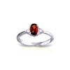 Image 1 : Genuine 0.46 ctw Garnet & Diamond Ring 14KT White Gold - REF-22R5P