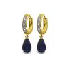 Genuine 6.64 ctw Sapphire & Diamond Earrings 14KT Yellow Gold - REF-50T2A