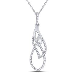 Womens Round Diamond Fashion Pendant 1/6 Cttw 10kt White Gold - REF-10W5K