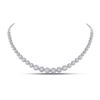 Image 1 : Womens Round Diamond Graduated Cluster Necklace 6-7/8 Cttw 14kt White Gold - REF-494N5F