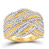 Image 1 : Womens Round Diamond Woven Strand Band Ring 1/2 Cttw 10kt Yellow Gold - REF-41F5W