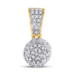Mens Round Diamond Pill Capsule Charm Pendant 1/2 Cttw 10kt Yellow Gold - REF-21K5Y