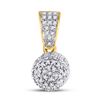 Image 1 : Mens Round Diamond Pill Capsule Charm Pendant 1/2 Cttw 10kt Yellow Gold - REF-21K5Y