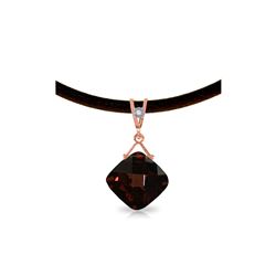 Genuine 8.76 ctw Garnet & Diamond Necklace 14KT Rose Gold - REF-46V2W