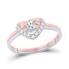 Image 1 : Heart Diamond Bridal Wedding Ring Band Set 1/4 Cttw 14kt Two-tone Gold - REF-28W5K