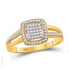 Image 1 : Womens Round Diamond Square Frame Cluster Ring 1/5 Cttw 10kt Yellow Gold - REF-17M5H