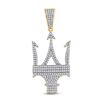 Image 1 : Mens Round Diamond Maserati Charm Pendant 3/4 Cttw 10kt Yellow Gold - REF-35M5H