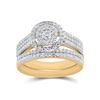 Image 1 : Round Diamond Bridal Wedding Ring Band Set 3/4 Cttw 14kt Yellow Gold - REF-54A5M