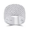 Image 1 : Womens Round Diamond Pave Band Ring 2-1/4 Cttw 14kt White Gold - REF-164M5H