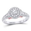 Image 1 : Round Diamond Solitaire Bridal Wedding Engagement Ring 3/4 Cttw 14kt Two-tone Gold - REF-82M9H