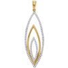 Image 1 : Womens Round Diamond Oblong Oval Pendant 1/3 Cttw 10kt Yellow Gold - REF-19A5M