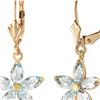 Image 1 : Genuine 2.8 ctw Aquamarine Earrings 14KT Yellow Gold - REF-51W5Y