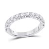 Image 1 : Womens Machine Set Round Diamond Wedding Band 1 Cttw 14kt White Gold - REF-85A5M