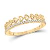 Image 1 : Womens Round Diamond Heart Band Ring 1/6 Cttw 10kt Yellow Gold - REF-16M9H
