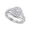 Image 1 : Diamond Round Bridal Wedding Ring Band Set 1/3 Cttw 10kt White Gold - REF-39R9X