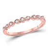 Image 1 : Womens Round Diamond Stackable Band Ring 1/20 Cttw 10kt Rose Gold - REF-9F5W