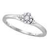 Image 1 : Womens Round Diamond Cluster Promise Ring 1/6 Cttw 10kt White Gold - REF-15N5F
