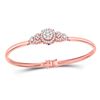 Image 1 : Womens Round Diamond Cluster Bangle Bracelet 3/4 Cttw 14kt Rose Gold - REF-104X9A