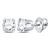 Image 1 : Unisex Round Diamond Solitaire Stud Earrings 3/8 Cttw 14kt White Gold - REF-30M5H