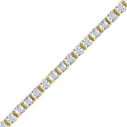 Womens Round Diamond Single Row Fashion Bracelet 1/2 Cttw 10kt Yellow Gold - REF-75M5H