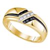 Image 1 : Mens Round Black Color Enhanced Diamond Band Ring 1/5 Cttw 10kt Yellow Gold - REF-23K5Y