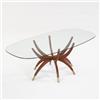 Image 1 : Italian coffee table Italy walnut, glas