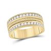 Image 1 : Mens Round Diamond Wedding Rope Band Ring 1 Cttw 14kt Yellow Gold - REF-115W9K