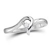 Image 1 : Womens Round Diamond Solitaire Promise Ring 1/20 Cttw 10kt White Gold - REF-10K9Y