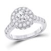 Image 1 : Round Diamond Solitaire Bridal Wedding Engagement Ring 2-5/8 Cttw 14kt White Gold - REF-362M5H