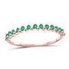 Image 1 : Womens Round Emerald Stackable Band Ring 1/8 Cttw 10kt Rose Gold - REF-6K5Y