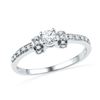 Image 1 : Womens Round Diamond Solitaire Promise Ring 1/4 Cttw 10kt White Gold - REF-20W9K