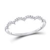Image 1 : Womens Round Diamond Scalloped Stackable Band Ring 1/10 Cttw 10kt White Gold - REF-8W5K