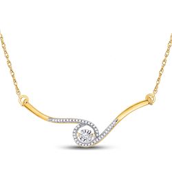 Womens Round Diamond Moving Twinkle Pendant Necklace 1/5 Cttw 10kt Yellow Gold - REF-24A5M