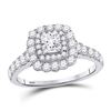 Image 1 : Princess Diamond Solitaire Bridal Wedding Engagement Ring 1-1/5 Cttw 14kt White Gold - REF-115W9K