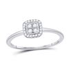 Image 1 : Womens Round Diamond Square Frame Cluster Ring 1/8 Cttw 10kt Yellow Gold - REF-10W5K