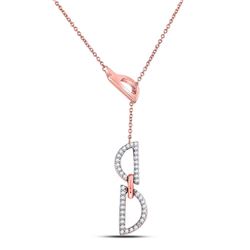 Womens Round Diamond Geometric Fashion Necklace 1/6 Cttw 14kt Rose Gold - REF-29K5Y