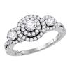 Image 1 : Round Diamond Solitaire Bridal Wedding Engagement Ring 1 Cttw 14kt White Gold - REF-73W9K