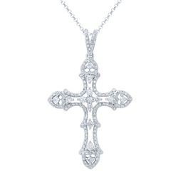 0.77 CTW Diamond Pendant 14K White Gold - REF-68H2M