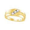 Image 1 : Mens Round Diamond Wedding Band Ring 1/3 Cttw 10kt Yellow Gold - REF-40W9K