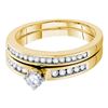 Image 1 : Round Diamond Bridal Wedding Ring Band Set 1/2 Cttw 10kt Yellow Gold - REF-41K9Y