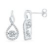 Image 1 : Womens Round Diamond Moving Cluster Earrings 1/3 Cttw 10kt White Gold - REF-30M9H